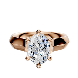 14K Rose Gold 6 Prong Basket Cathedral Knife Edge 4.0mm Engagement Ring