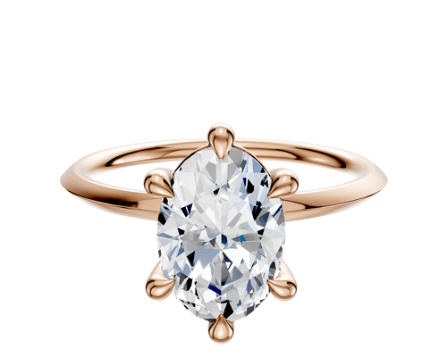 14K Rose Gold 6 Prong Basket Classic Knife Edge 1.5mm Engagement Ring