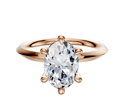 14K Rose Gold 6 Prong Basket Classic Knife Edge 2.0mm Engagement Ring