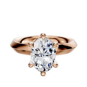 14K Rose Gold 6 Prong Basket Classic Knife Edge 3.0mm Engagement Ring