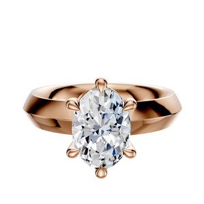 14K Rose Gold 6 Prong Basket Classic Knife Edge 4.0mm Engagement Ring