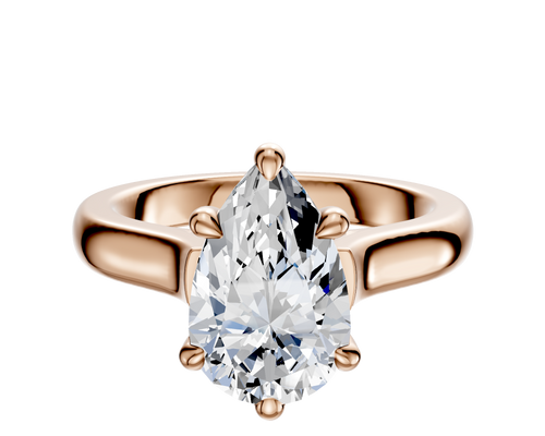 14K Rose Gold 6 Prong Basket Cathedral Dome 3.0mm Engagement Ring