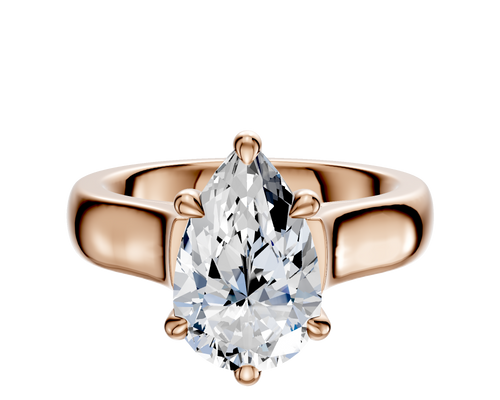 14K Rose Gold 6 Prong Basket Cathedral Dome 4.0mm Engagement Ring