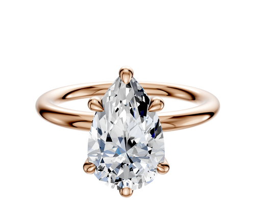 14K Rose Gold 6 Prong Basket Classic Dome 2.0mm Engagement Ring