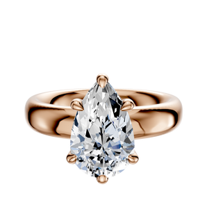 14K Rose Gold 6 Prong Basket Classic Dome 4.0mm Engagement Ring