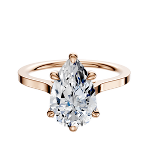 14K Rose Gold 6 Prong Basket Cathedral Flat 1.5mm Engagement Ring