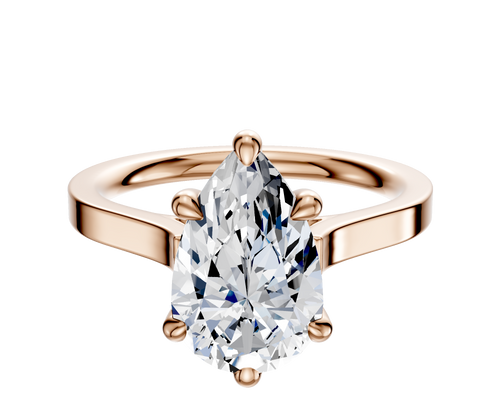 14K Rose Gold 6 Prong Basket Cathedral Flat 2.0mm Engagement Ring