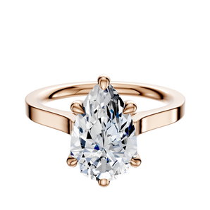 14K Rose Gold 6 Prong Basket Cathedral Flat 2.0mm Engagement Ring