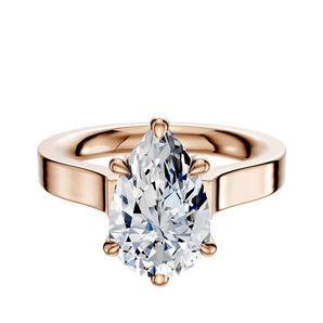14K Rose Gold 6 Prong Basket Cathedral Flat 3.0mm Engagement Ring