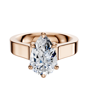 14K Rose Gold 6 Prong Basket Cathedral Flat 4.0mm Engagement Ring