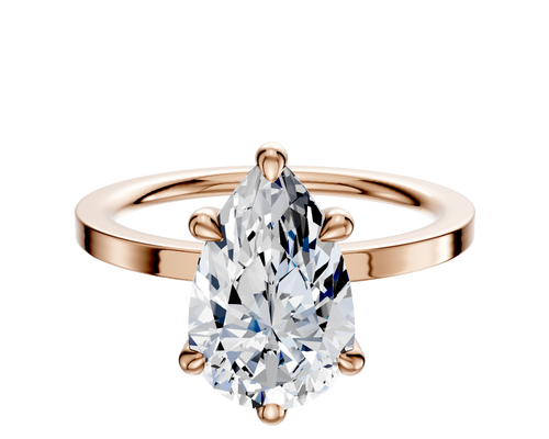 14K Rose Gold 6 Prong Basket Classic Flat 1.5mm Engagement Ring