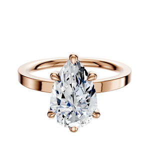 14K Rose Gold 6 Prong Basket Classic Flat 2.0mm Engagement Ring