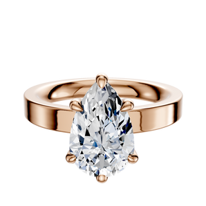 14K Rose Gold 6 Prong Basket Classic Flat 3.0mm Engagement Ring