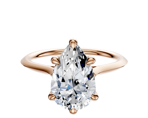 14K Rose Gold 6 Prong Basket Cathedral Knife Edge 1.5mm Engagement Ring