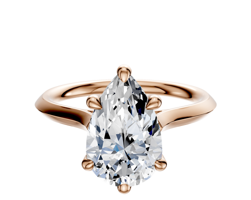 14K Rose Gold 6 Prong Basket Cathedral Knife Edge 2.0mm Engagement Ring