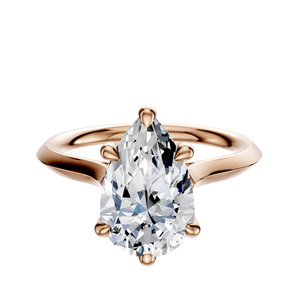 14K Rose Gold 6 Prong Basket Cathedral Knife Edge 2.0mm Engagement Ring