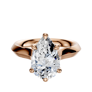 14K Rose Gold 6 Prong Basket Cathedral Knife Edge 3.0mm Engagement Ring