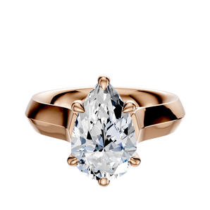 14K Rose Gold 6 Prong Basket Cathedral Knife Edge 4.0mm Engagement Ring