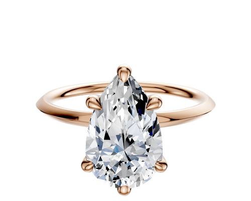 14K Rose Gold 6 Prong Basket Classic Knife Edge 1.5mm Engagement Ring