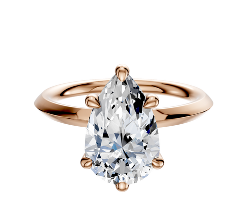 14K Rose Gold 6 Prong Basket Classic Knife Edge 2.0mm Engagement Ring