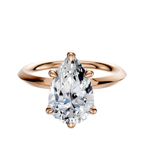 14K Rose Gold 6 Prong Basket Classic Knife Edge 2.0mm Engagement Ring