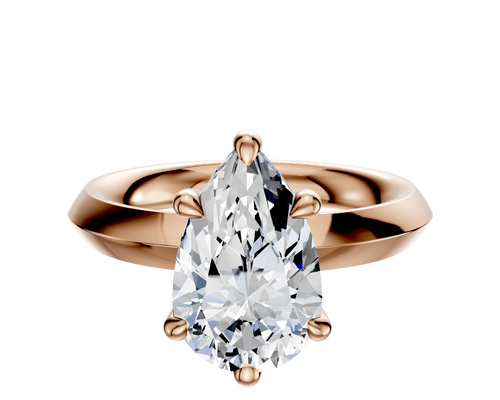 14K Rose Gold 6 Prong Basket Classic Knife Edge 3.0mm Engagement Ring