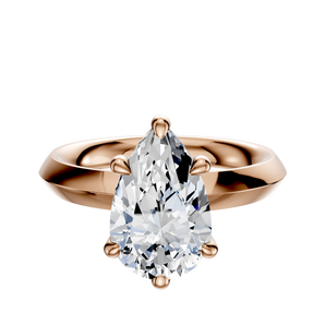 14K Rose Gold 6 Prong Basket Classic Knife Edge 3.0mm Engagement Ring