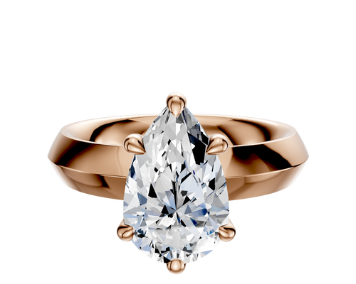 14K Rose Gold 6 Prong Basket Classic Knife Edge 4.0mm Engagement Ring