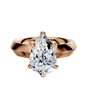 14K Rose Gold 6 Prong Basket Classic Knife Edge 4.0mm Engagement Ring