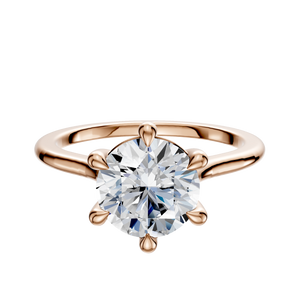 14K Rose Gold 6 Prong Basket Cathedral Dome 1.5mm Engagement Ring
