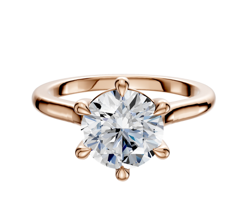 14K Rose Gold 6 Prong Basket Cathedral Dome 2.0mm Engagement Ring