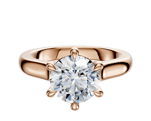 14K Rose Gold 6 Prong Basket Cathedral Dome 3.0mm Engagement Ring