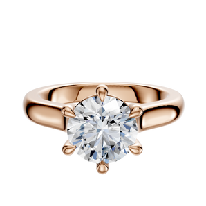 14K Rose Gold 6 Prong Basket Cathedral Dome 3.0mm Engagement Ring