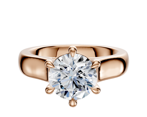 14K Rose Gold 6 Prong Basket Cathedral Dome 4.0mm Engagement Ring