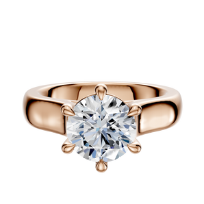 14K Rose Gold 6 Prong Basket Cathedral Dome 4.0mm Engagement Ring