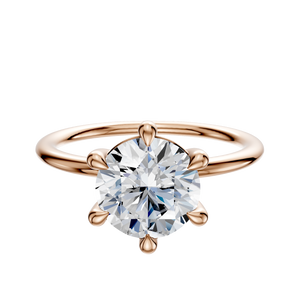 14K Rose Gold 6 Prong Basket Classic Dome 1.5mm Engagement Ring