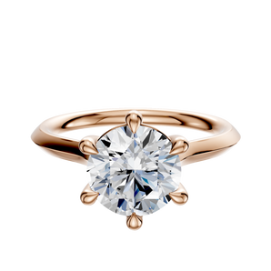 14K Rose Gold 6 Prong Basket Cathedral Knife Edge 2.0mm Engagement Ring