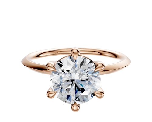 14K Rose Gold 6 Prong Basket Classic Knife Edge 1.5mm Engagement Ring