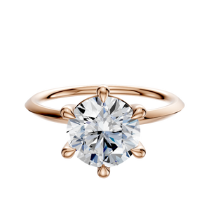 14K Rose Gold 6 Prong Basket Classic Knife Edge 1.5mm Engagement Ring