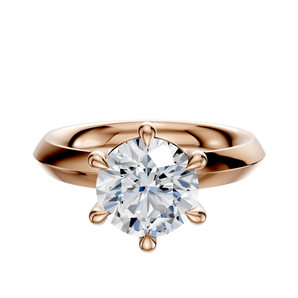 14K Rose Gold 6 Prong Basket Classic Knife Edge 3.0mm Engagement Ring