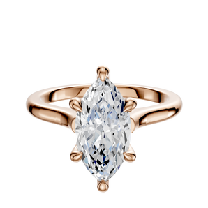 14K Rose Gold 6 Prong Hidden Halo Cathedral Dome 2.0mm Engagement Ring