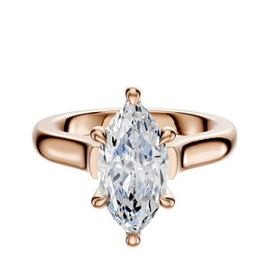 14K Rose Gold 6 Prong Hidden Halo Cathedral Dome 3.0mm Engagement Ring