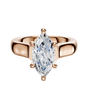 14K Rose Gold 6 Prong Hidden Halo Cathedral Dome 4.0mm Engagement Ring