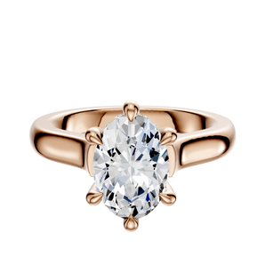 14K Rose Gold 6 Prong Hidden Halo Cathedral Dome 3.0mm Engagement Ring