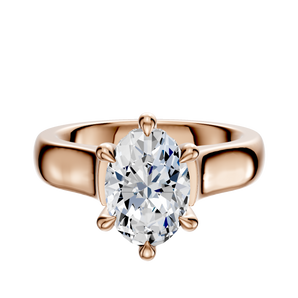 14K Rose Gold 6 Prong Hidden Halo Cathedral Dome 4.0mm Engagement Ring