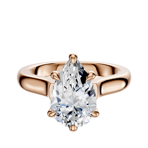 14K Rose Gold 6 Prong Hidden Halo Cathedral Dome 3.0mm Engagement Ring