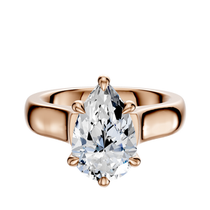 14K Rose Gold 6 Prong Hidden Halo Cathedral Dome 4.0mm Engagement Ring