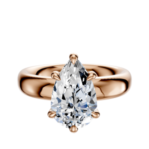 14K Rose Gold 6 Prong Hidden Halo Classic Dome 4.0mm Engagement Ring