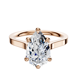 14K Rose Gold 6 Prong Hidden Halo Cathedral Flat 2.0mm Engagement Ring