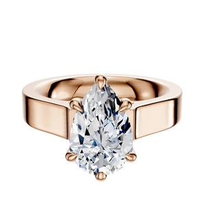 14K Rose Gold 6 Prong Hidden Halo Cathedral Flat 4.0mm Engagement Ring